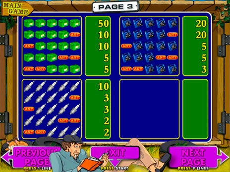 casino screen of symbols