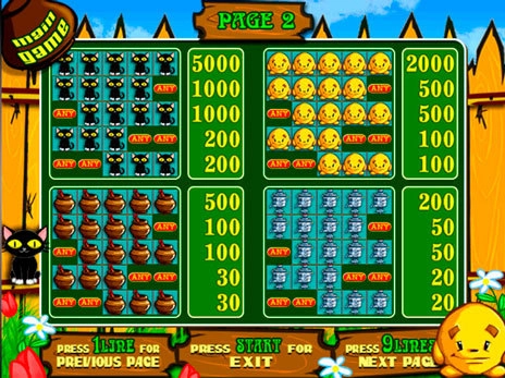 casino screen of symbols