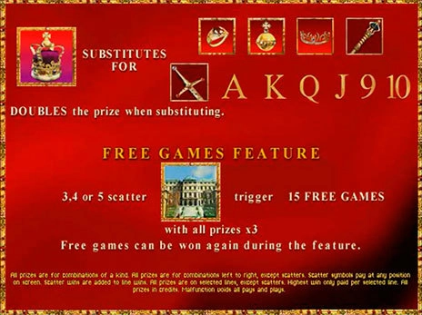 casino screen of symbols